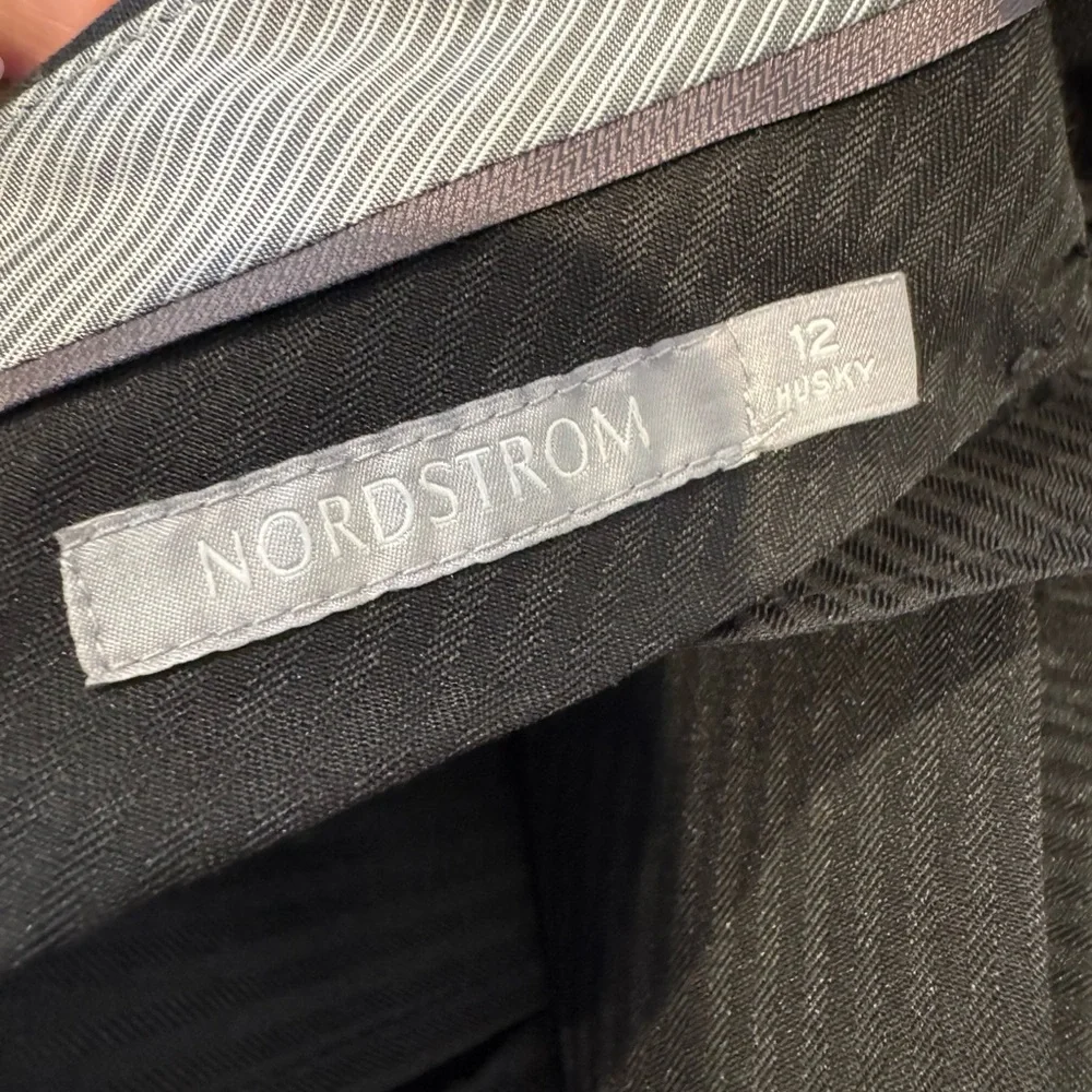 Nordstrom Boys Suit Black Jacket Pants 12 Husky Holiday Communion Wedding